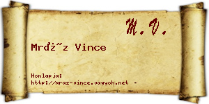 Mráz Vince névjegykártya