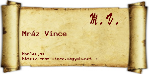 Mráz Vince névjegykártya